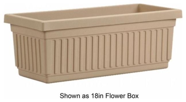 Myers Industries Inc  Akro 30 in. Venetian Flower Box Sandstone Color   Transitional   Outdoor Pots And Planters   by UnbeatableSale Inc.  Houzz