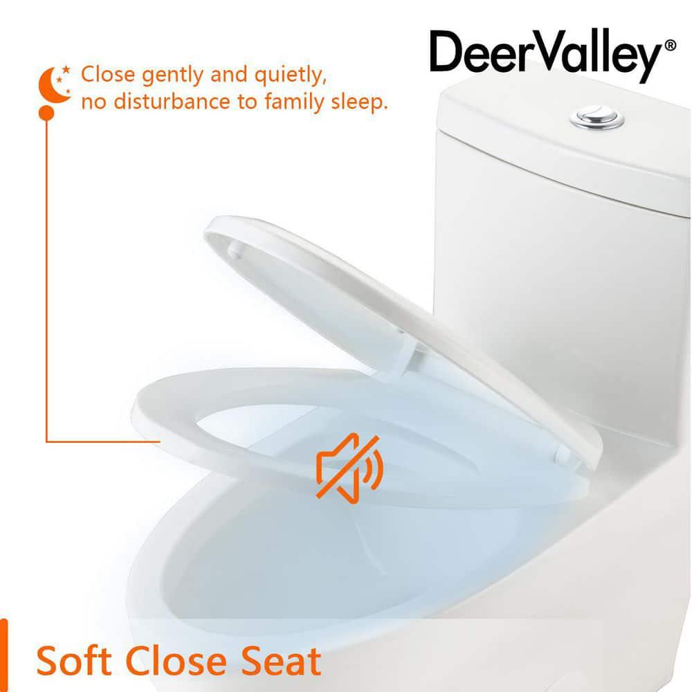 DEERVALLEY DeerValley Ally 12 in Rough in Size 1Piece 08128 GPF Dual Flush Elongated Toilet in White Seat Included