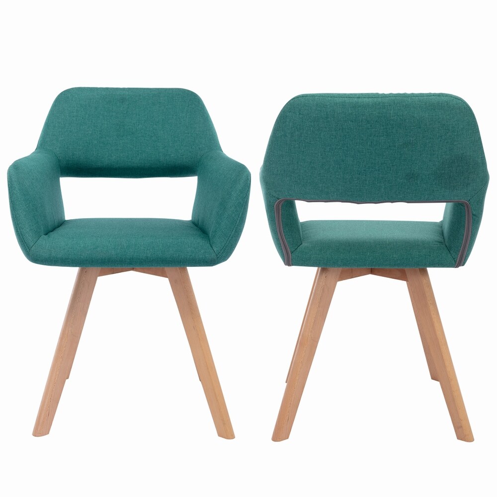 Modern Linen Fabric Dining Chairs (Set of 2)