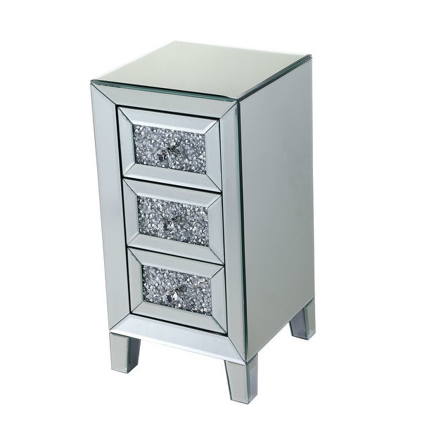 Three-drawing mirror bedside cabinet-acrylic drawer