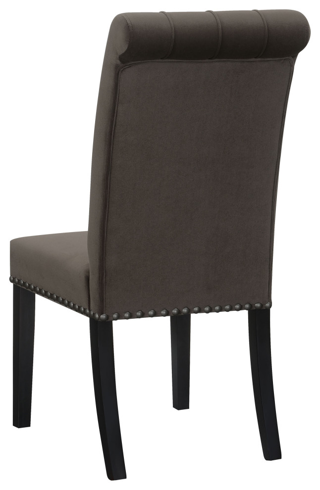 Alana Upholstered Tufted Side Chairs With Nailhead Trim  Set of 2 Side Chair   Modern   Dining Chairs   by Modon  Houzz