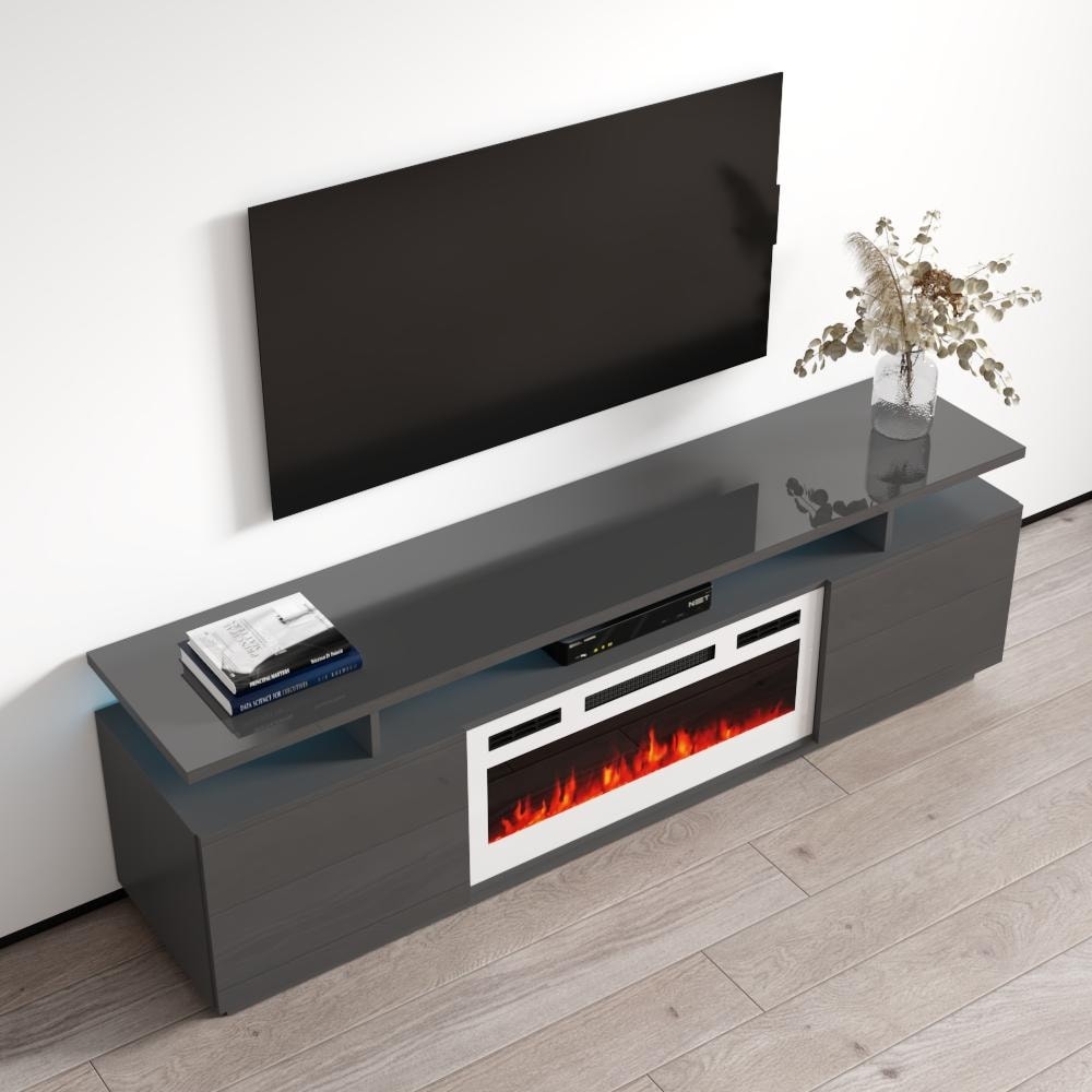 Eva KWH Modern 71 inch Electric Fireplace TV Stand