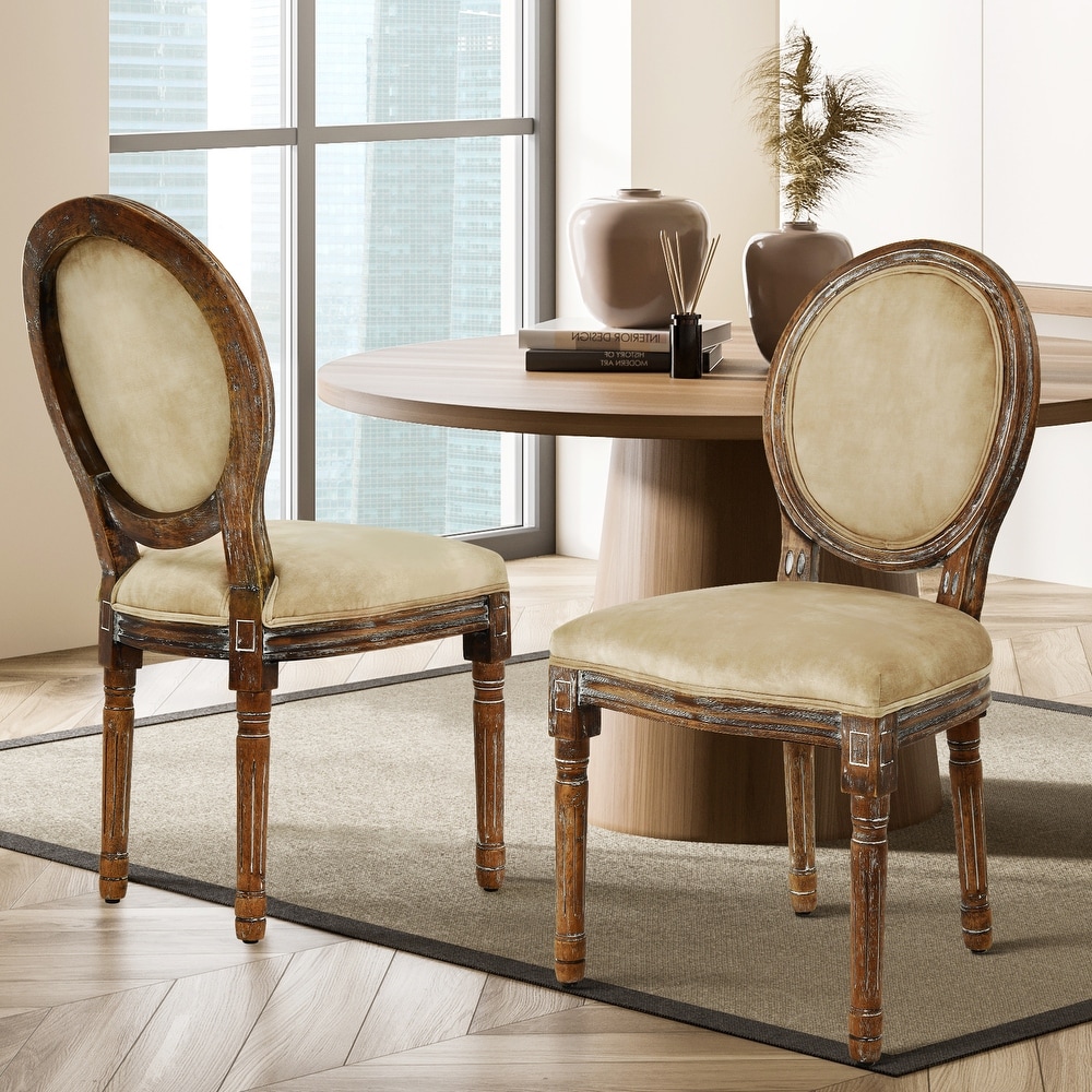 Moasis King Louis Back Dining Chair with Solid Wood Frame (Set of 2)