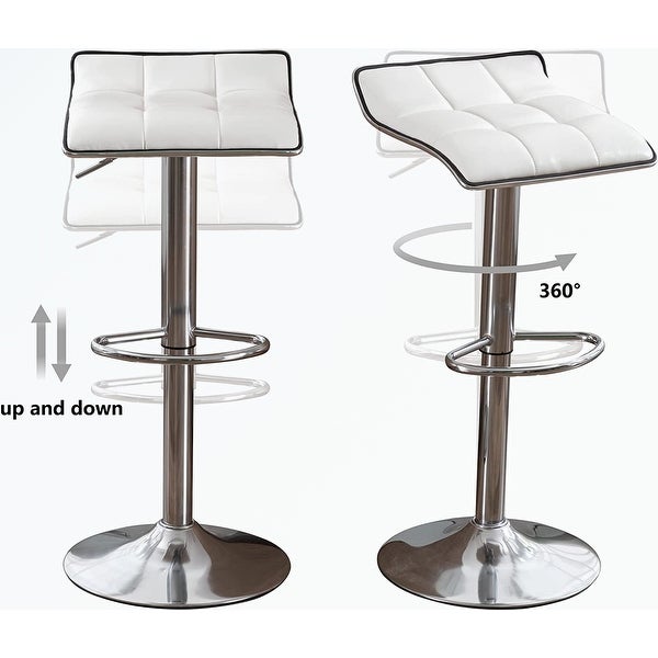 Square Backless Swivel Bar Stools with Metal Base