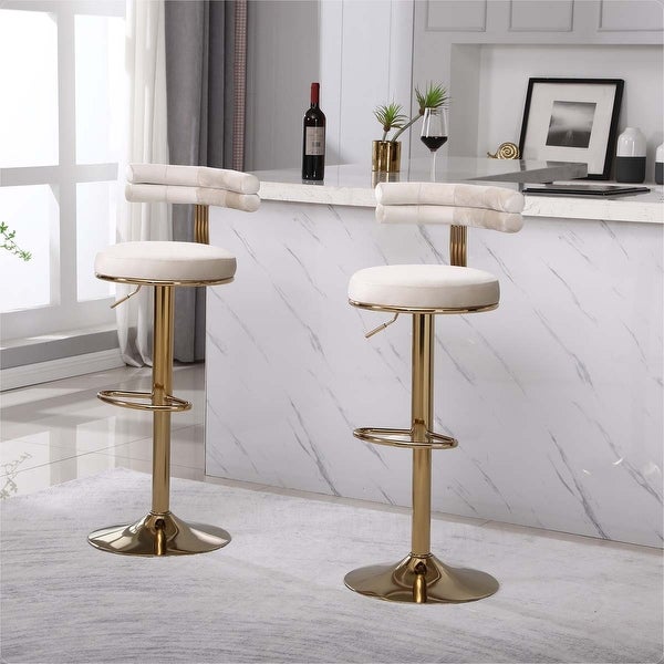 Counter Height Bar Stools with Back and Footrest 2pcs