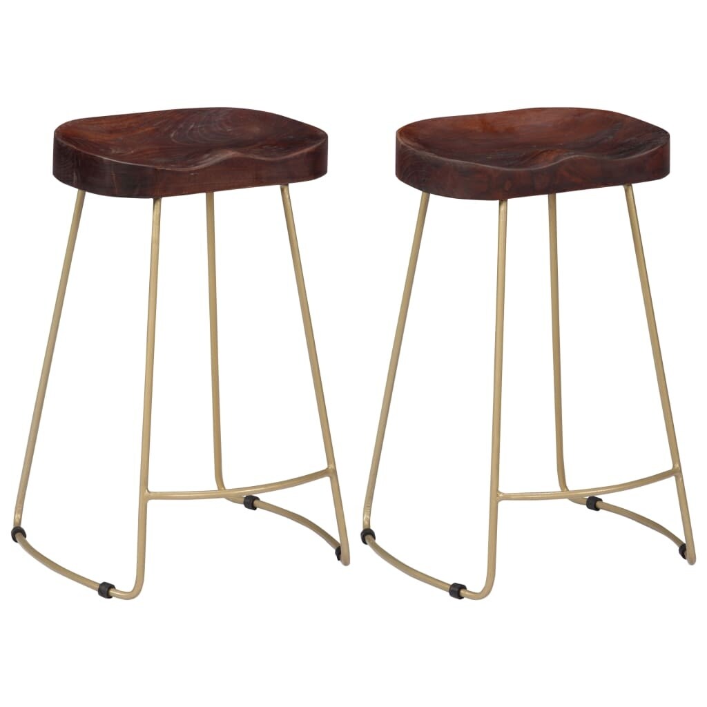 vidaXL Gavin Bar Stools 2 pcs Solid Mango Wood - 17.7