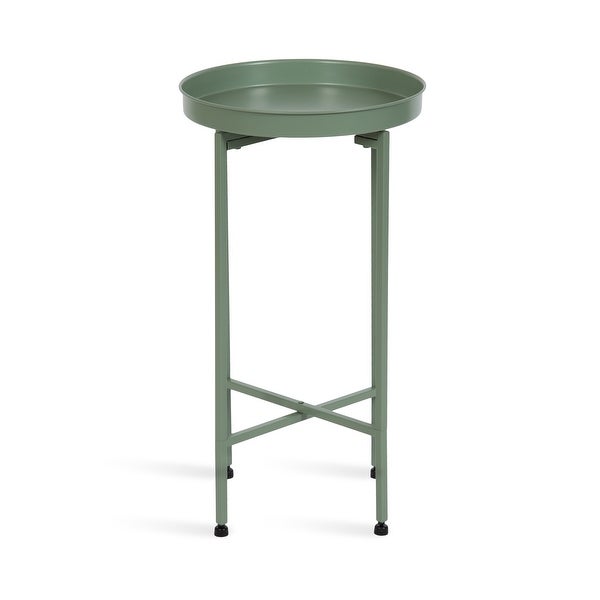 Kate and Laurel Celia Round Foldable Metal Accent Table - 14x14x26