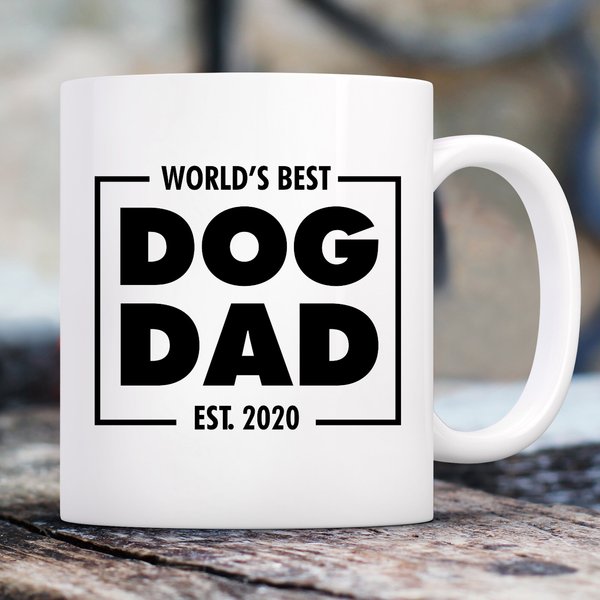 904 Custom Personalized World's Best Dog Dad Double Sided Mug， 11-oz