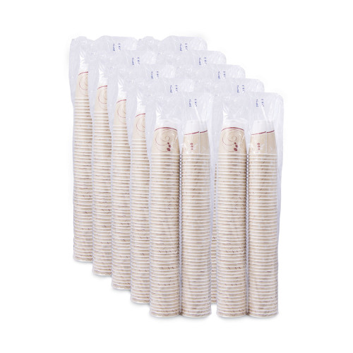 Dart Trophy Plus Dual Temperature Insulated Cups in Symphony Design， 8 oz， Beige， 1，000/Carton (X8J8002)