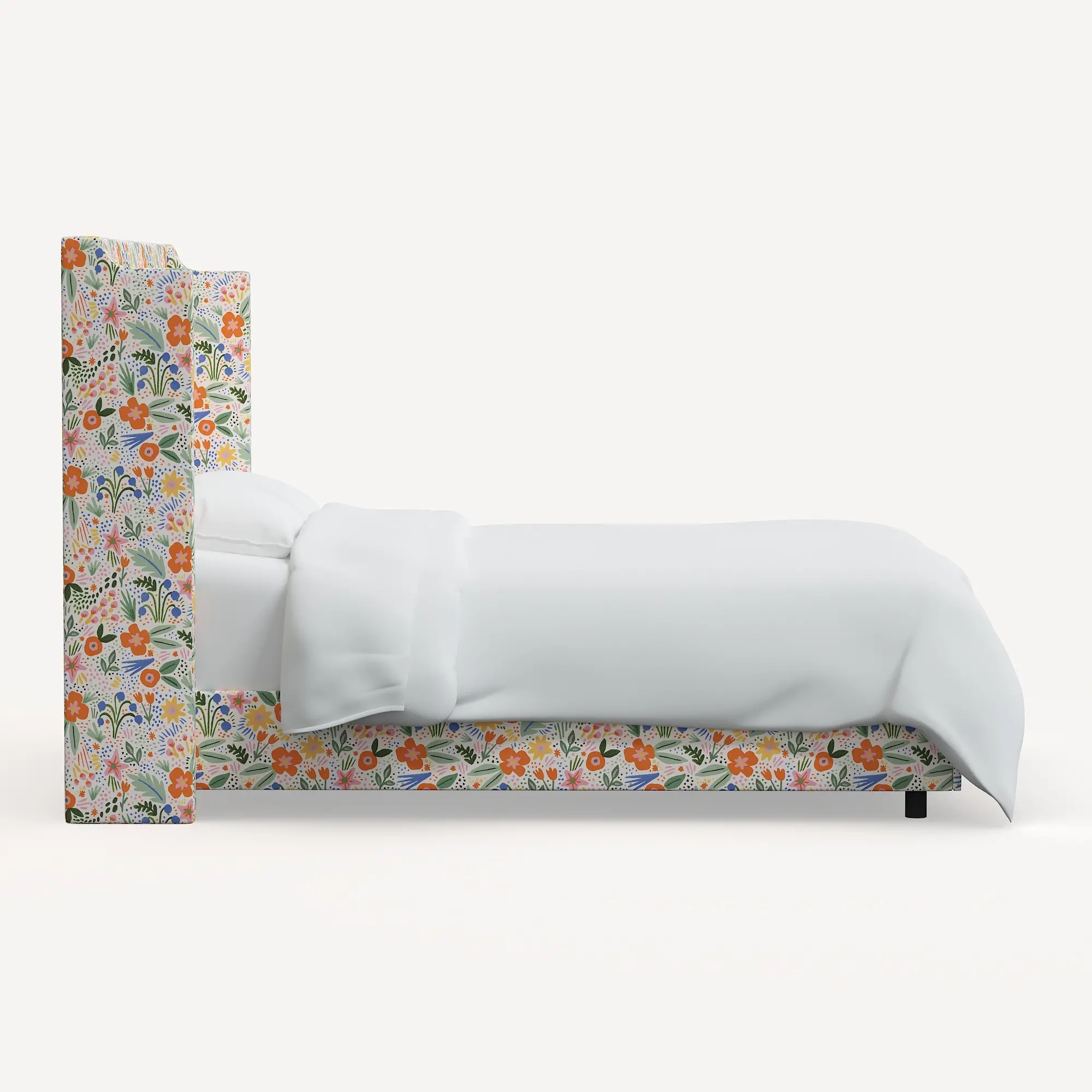 Rifle Paper Co Hawthorne Multicolor Floral Twin Wingback Bed