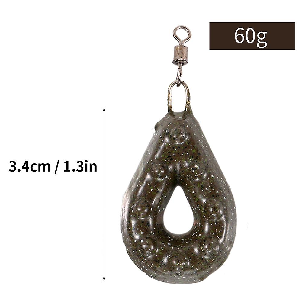 Fishing Sinker Water-shape Fishing Drop Weight Fishing Tackle Accessory 40g / 50g / 60g  100pcs