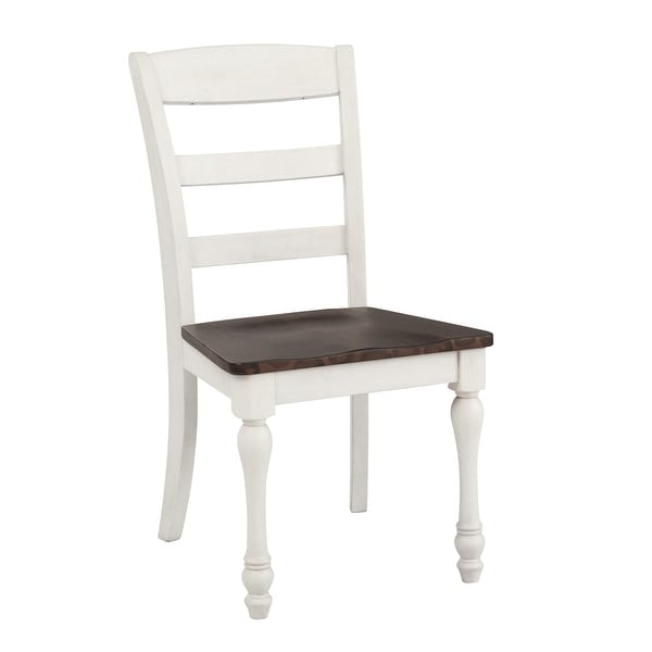 Bridgeview Dark Cocoa and Coastal White Ladder Back Dining Chairs (Set of 6)