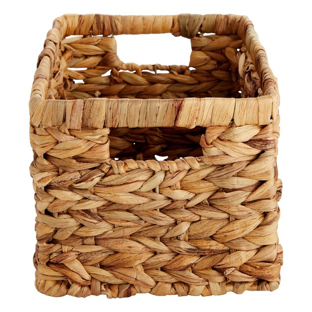 Juvale 2 Pack Small Rectangular Wicker Baskets For Shelves 6 Inch Wide Hand Woven Water Hyacinth Baskets