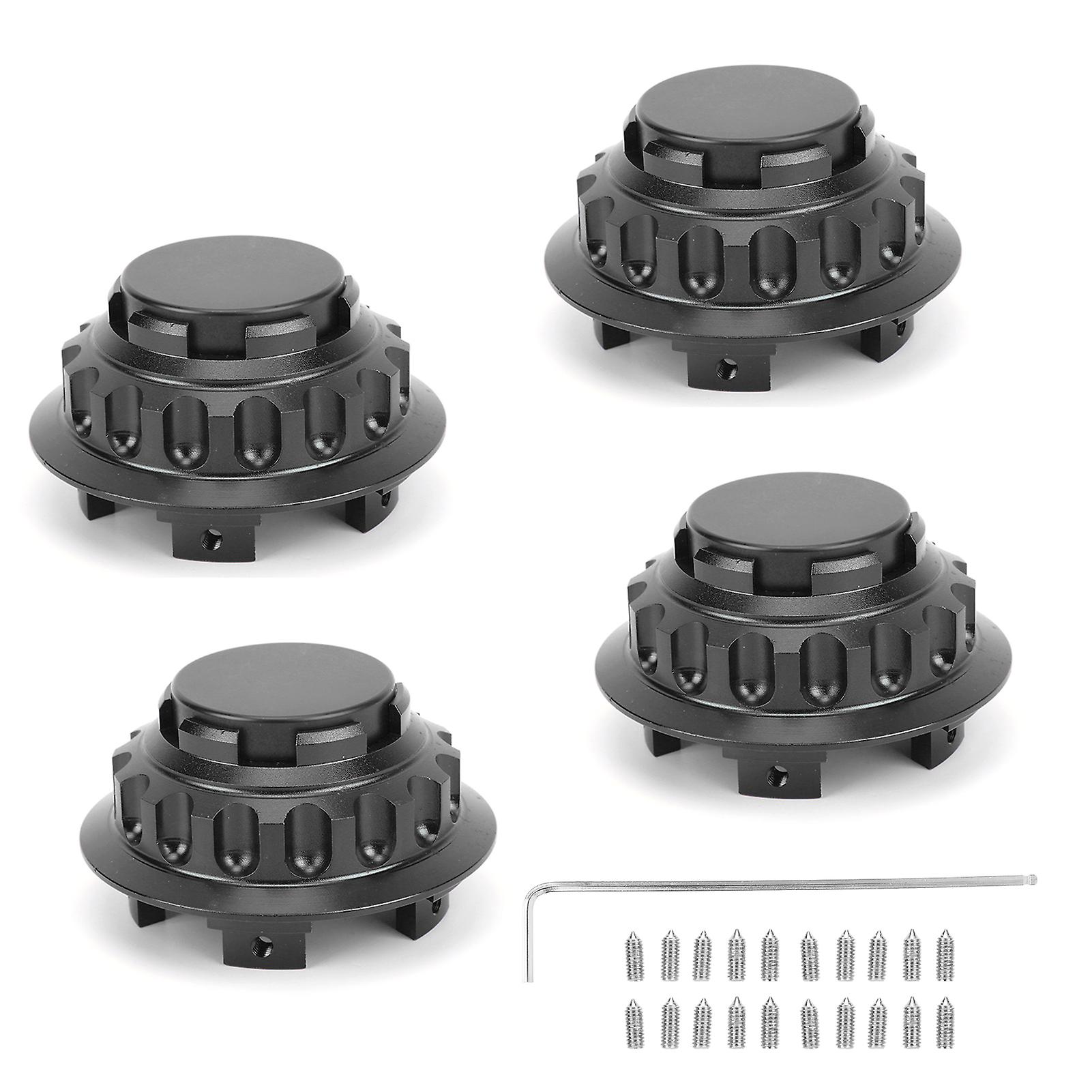 4pcs 3in Wheel Center Hub Caps Aluminum Alloy Covers 7pp601149a Replacement Accessoryblack