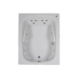 Comfortflo 60 in. Acrylic Reversible Drain Rectangular Alcove Whirlpool Bathtub in White W6048WM-A White