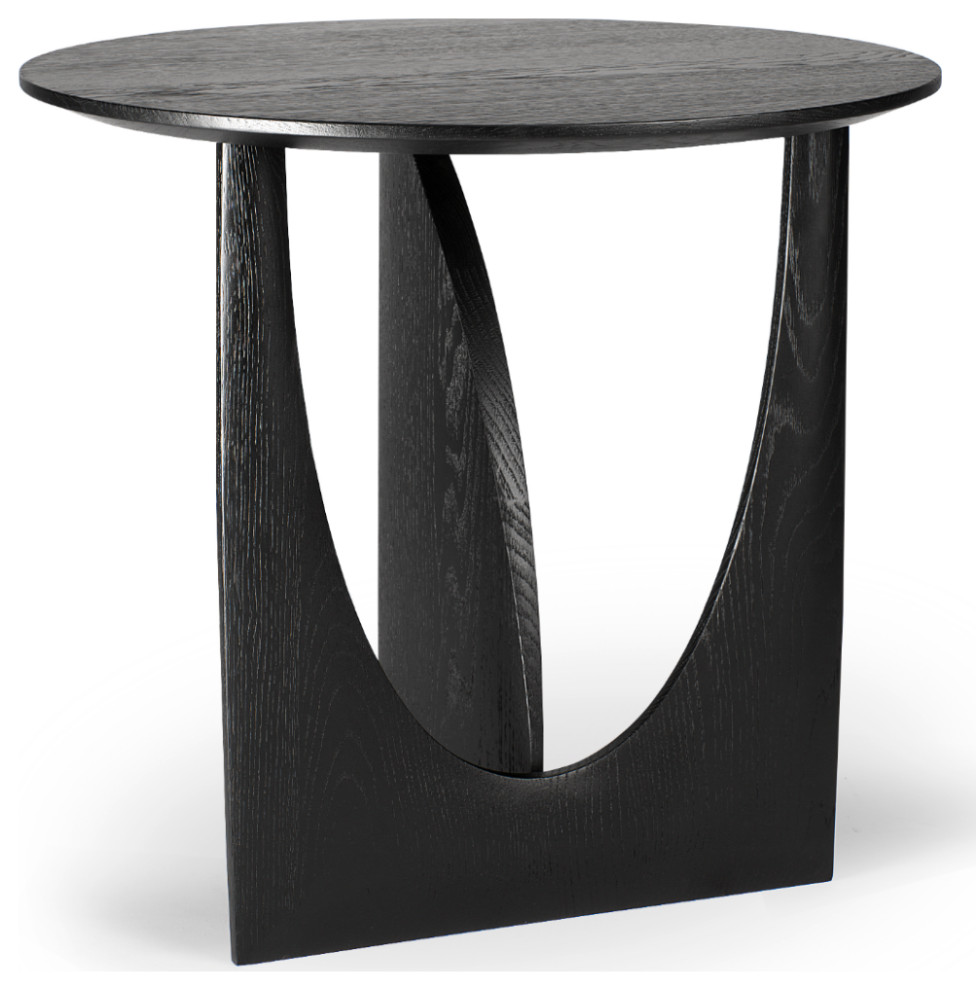 Modern Varnished Side Table  Ethnicraft Geometric   Transitional   Side Tables And End Tables   by Oroa   Distinctive Furniture  Houzz