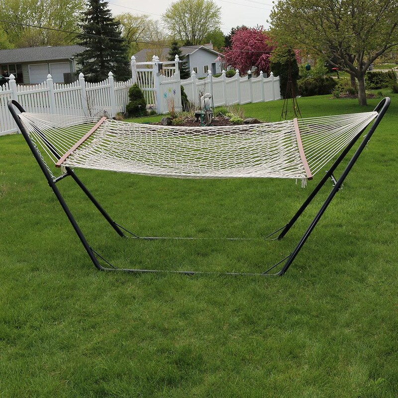 Ultimate Patio Classic Double Rope Hammock w/ Universal Multi-Use Stand