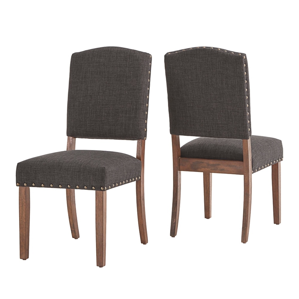 Benchwright Linen look Side Chair with Nailhead Trim (Set of 2) by iNSPIRE Q Artisan