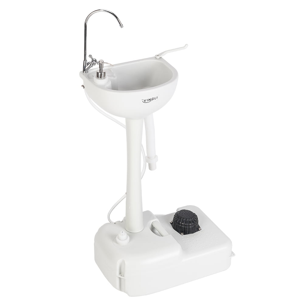 VINGLI Upgraded Portable Sink| Rolling Hand Wash Basin Stand, Perfect for Garden/Camping/Outdoor Events/Gatherings/Worksite/RV/Indoor