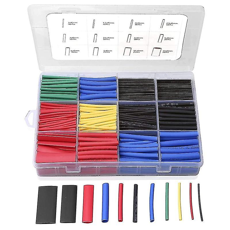 560pcs Heat Shrink Tubing， Electrical Wire Cable Wrap Assortment Electric Insulation Heat Shrink Tu