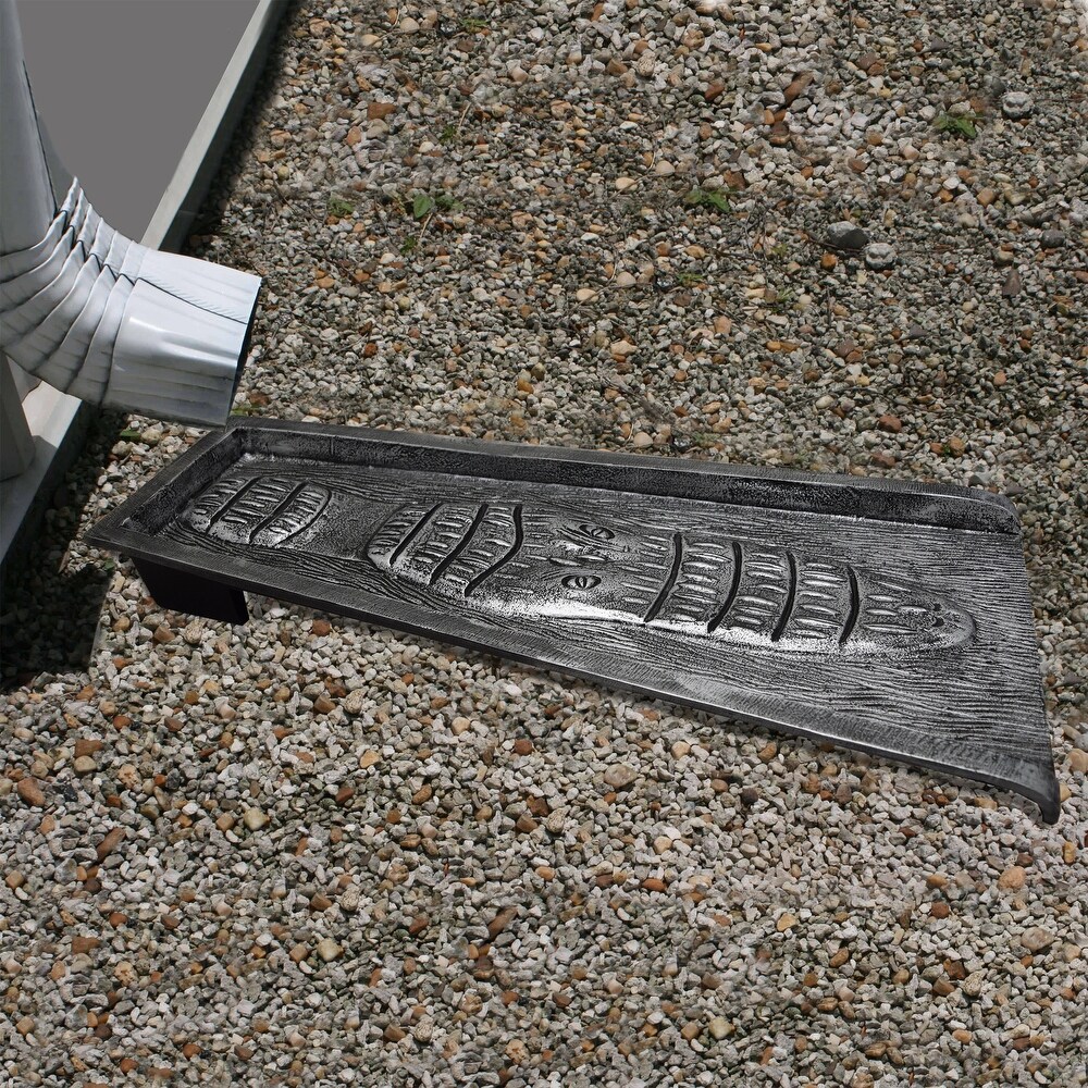 igator Crocodile Cast Aluminum Downspout Gutter 24 in. Splash Block