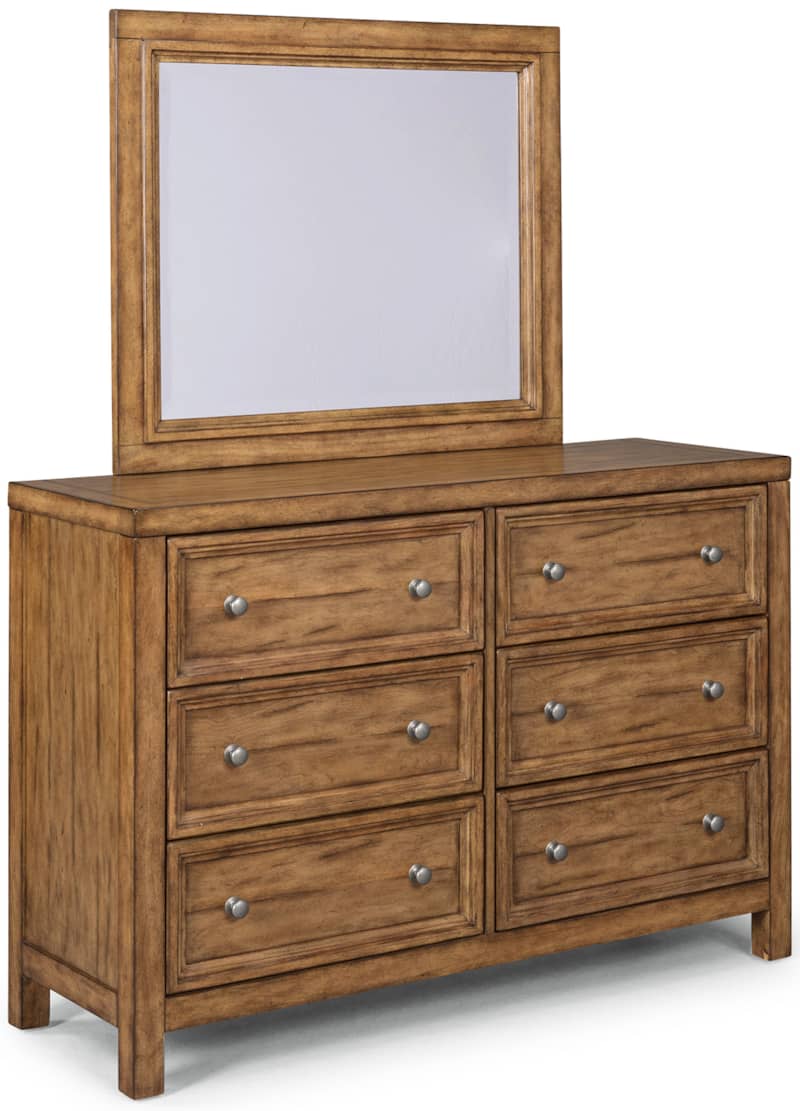 Homestyles Sedona Toffee 6-Drawer Dresser and Mirror