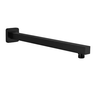 Aurora Decor Amo 16 in. Wall Mount Shower Arm and Flange in Matte Black DSMDHD2A25119B