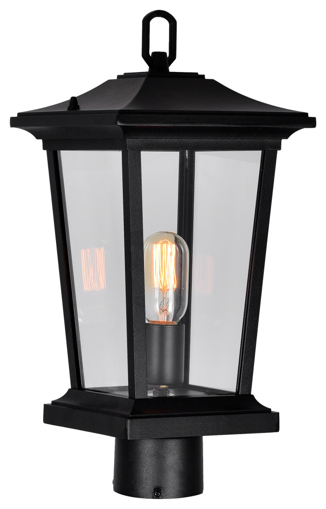 Leawood 1 Light Black Outdoor Lantern Head   Transitional   Post Lights   by CWI Lighting  Houzz