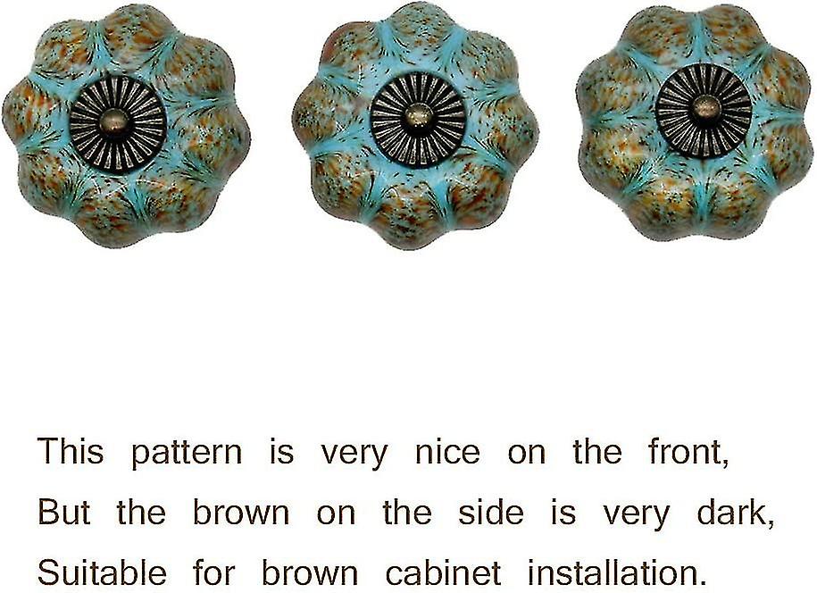 Set Of 6 Drawer Pulls， Cabinet Handles， Ceramic Knobs， Retro And Elegant Pumpkin Knobs， Cabinet Drawer Pulls