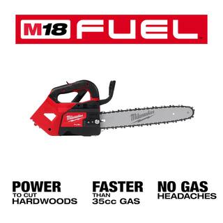 MW M18 FUEL 14 in. Top Handle 18-Volt Lithium-Ion Brushless Cordless Chainsaw with 14 in. Top Handle Chainsaw Chain 2826-20T-49-16-2744