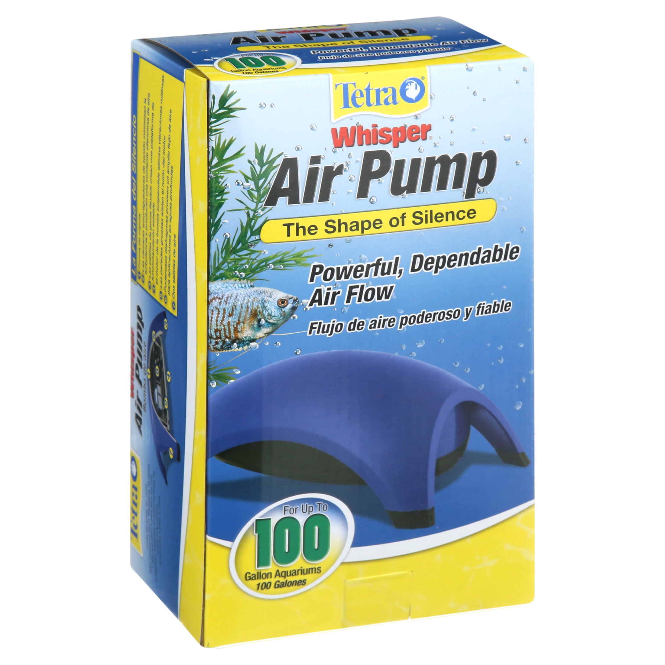 Tetra Whisper Air Pump 60 To 100 Gallons， for Aquariums， Powerful Airflow， Non-UL Listed