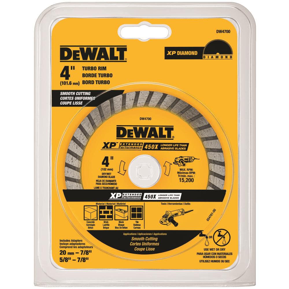 DW 4-in XP Masonry Cutting Turbo Diamond Blade DW4700 from DW