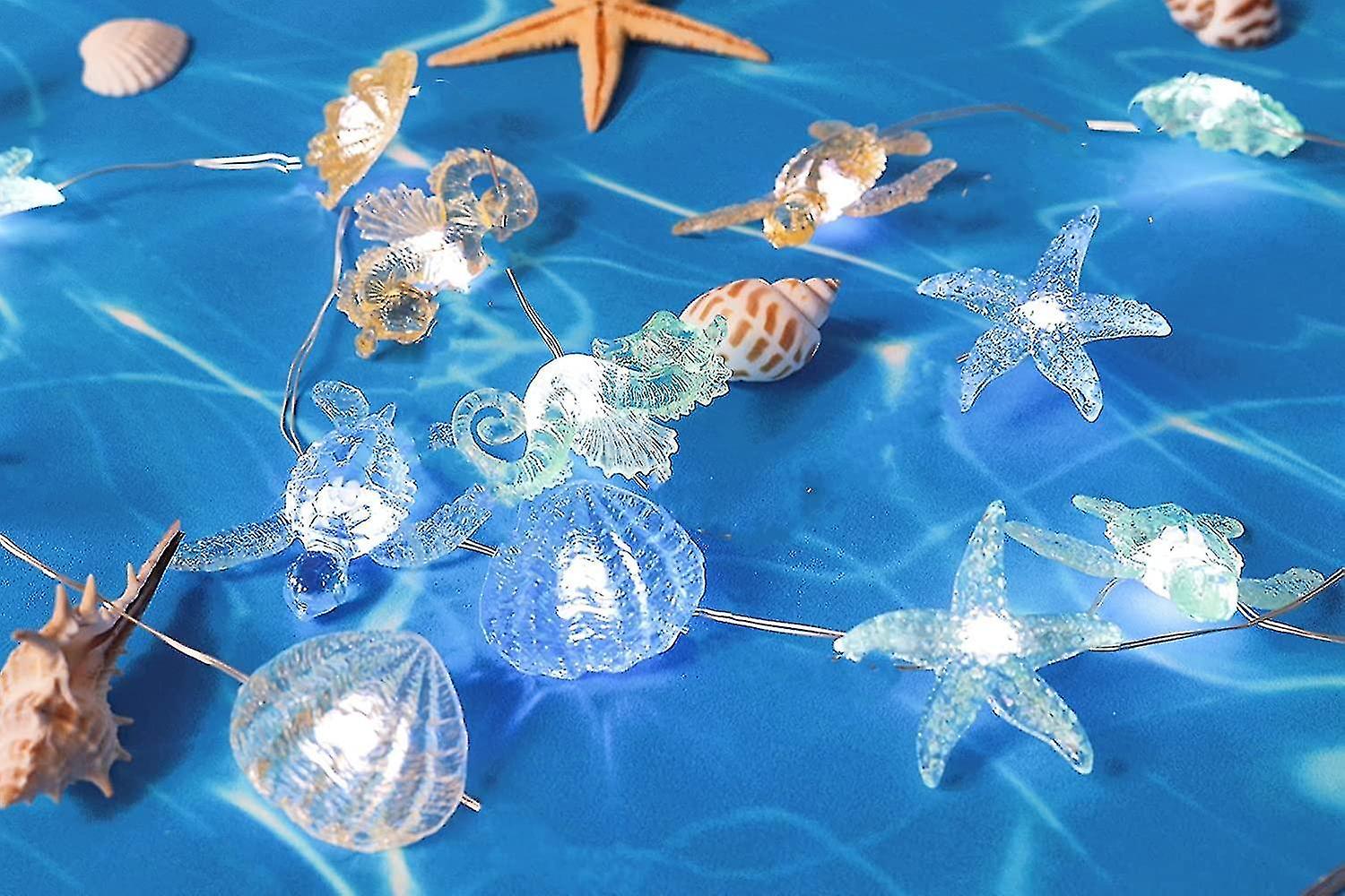 Beach Decorative String Lights， Under The Sea Sand Dollars Seahorse Nautical Theme Lights For Christ