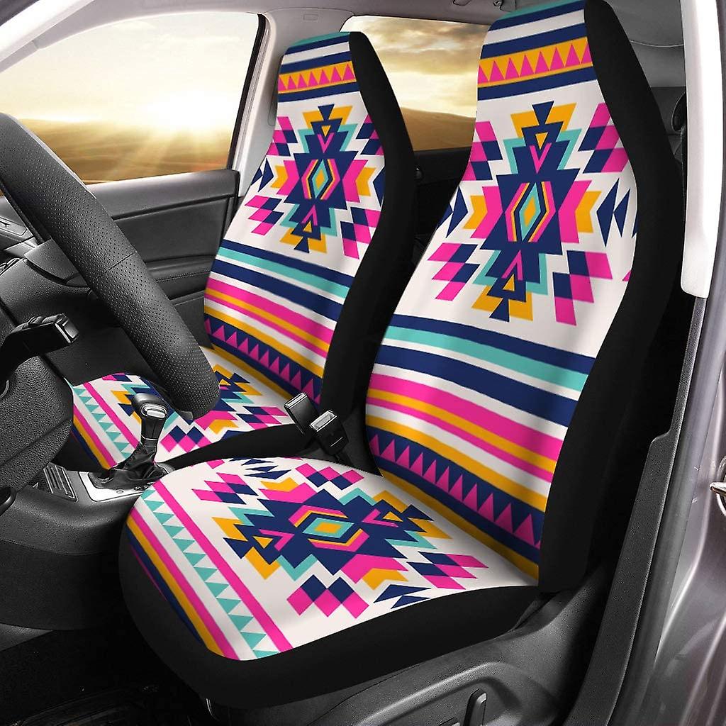 Set Of 2 Car Seat Covers Polygon Universal Auto Front Seats Protector Fits For Car，suv Sedan，truck D---47412