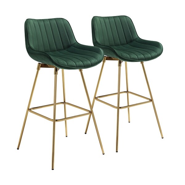 Art Leon 2pcs Comfortable Velvet Swivel Bar Stools