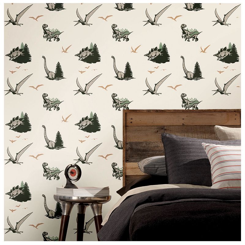 RoomMates Jurassic World Dominion Vintage Inspired Dinosaur Peel and Stick Wallpaper