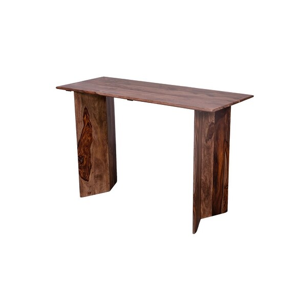 Porter Designs Cambria Transitional Solid Sheesham Wood Console Table， Brown