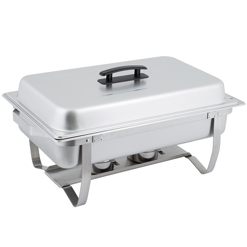 Winco C-4080 - 8 Quart Full-Size Stainless Steel Chafer W/Folding Stand