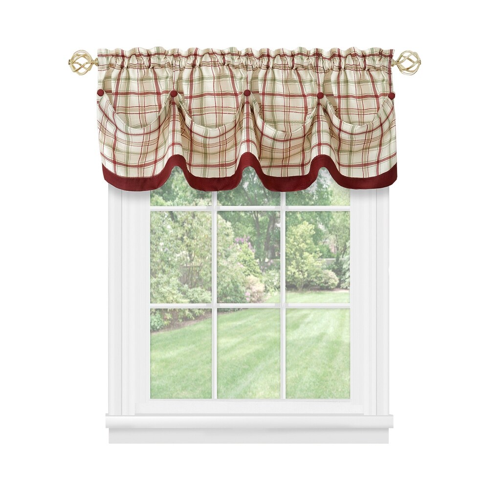 Tattersall Tuck Valance with Buttons   58x14