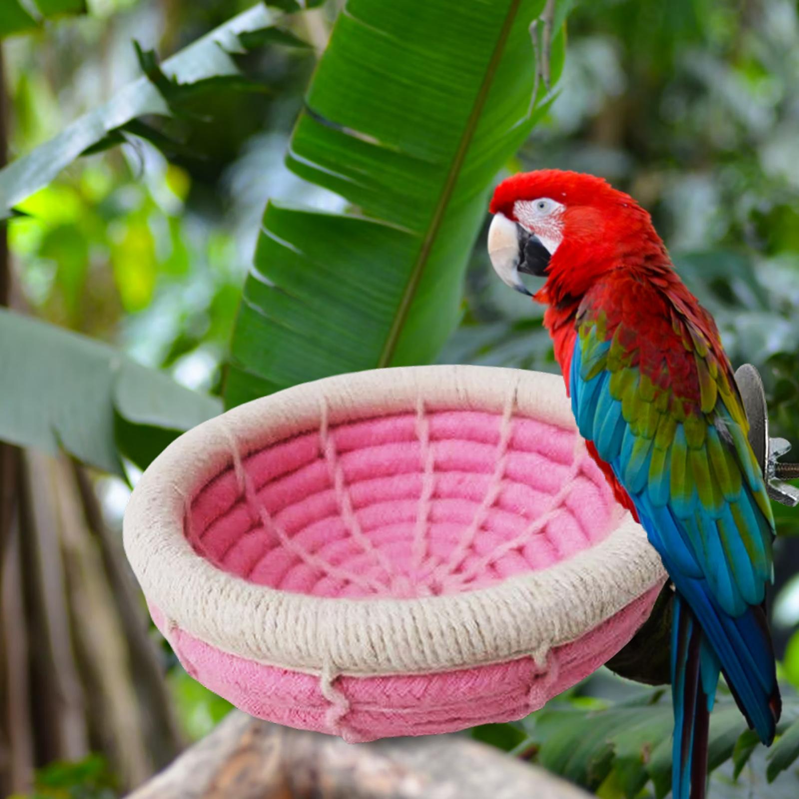 Handmade Bird Nest Hanging House for Parakeet Cockatiel Pink