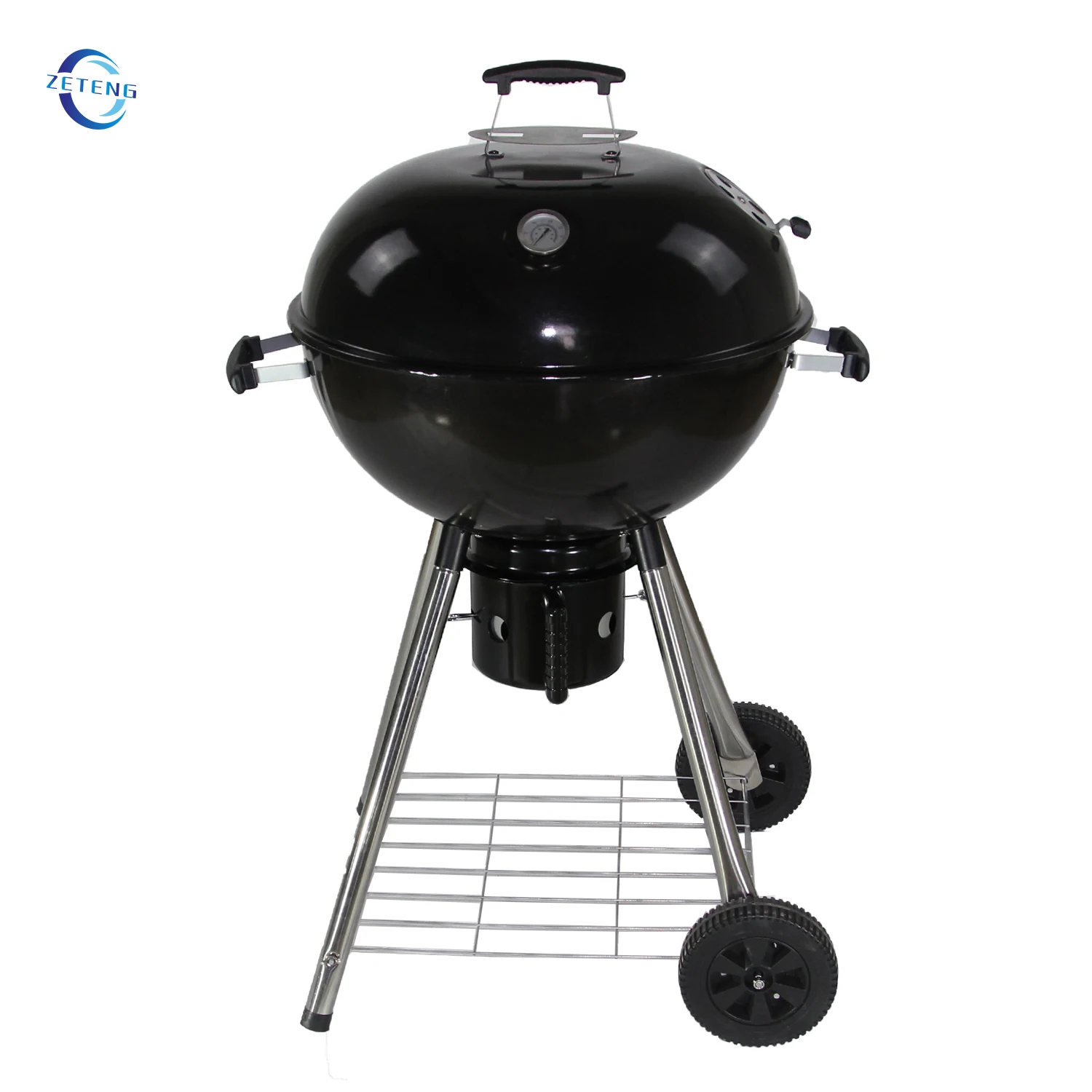 Black Enamel Kettle Charcoal BBQ Barbecue Grill Cover Parts Ash Catcher Thermometer BBQ Grills