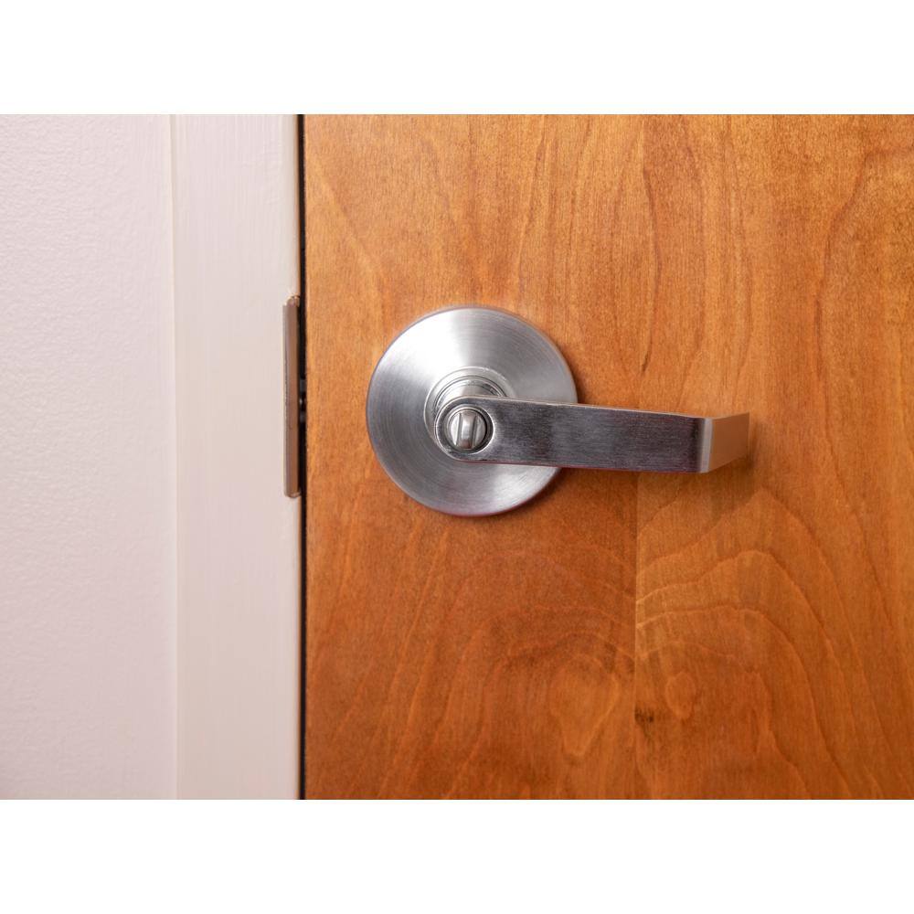 Global Door Controls Eiffel Standard Duty Brushed Chrome Grade 2 Commercial Cylindrical Entry Door Handle with Lock and Clutch Function GAL-1151L-R-626