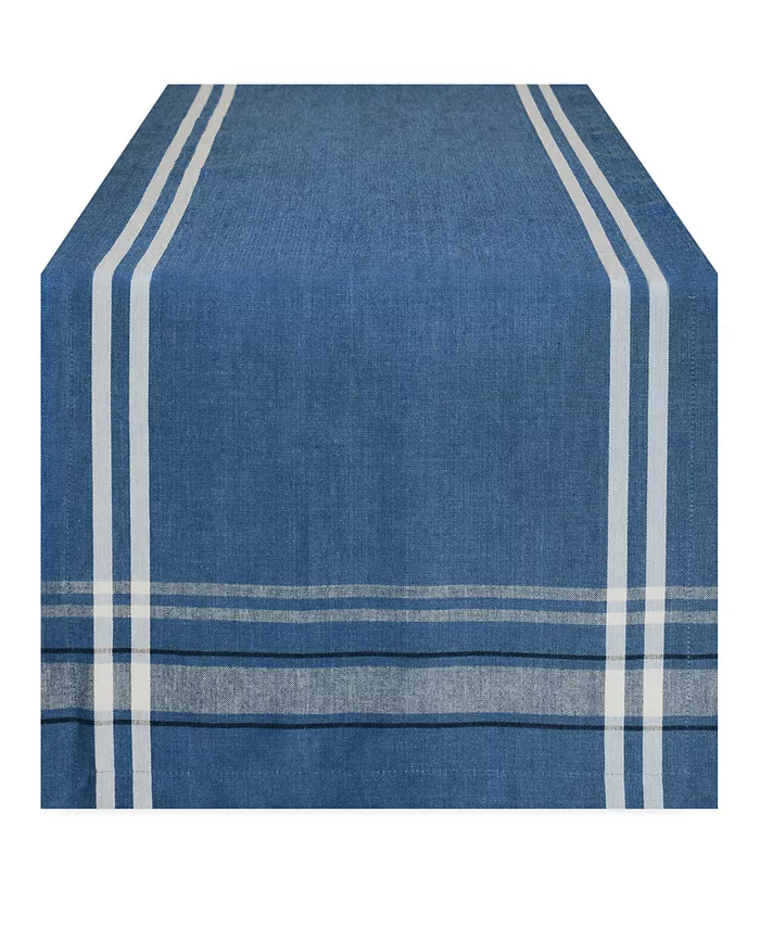 Design Imports Chambray French Stripe Table Runner 14 x 108