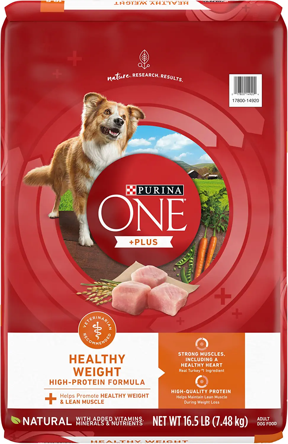 Purina ONE Natural Weight Control Dry Dog Food， +Plus Healthy Weight Formula - 16.5 lb. Bag