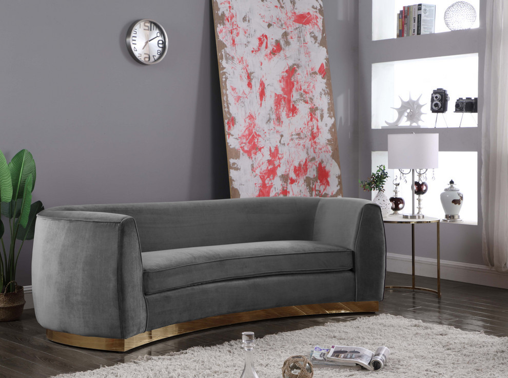 Julian Velvet Upholstered Set   Contemporary   Sofas   by Meridian Furniture  Houzz