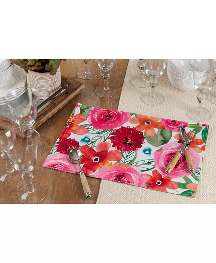 Saro Lifestyle Santa Monica Floral Placemat Set of 4