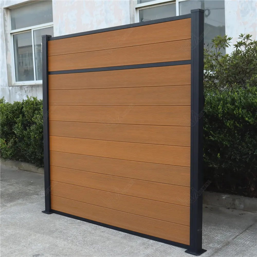 Decorative Fence wall ECO Friendly Longlife Time Outdoor WPC Fence Panels Cover Composite Fencing Wood Plastic