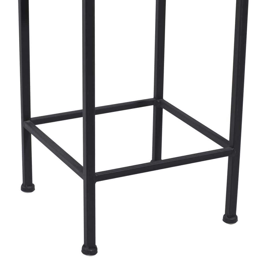 Litton Lane Large Black Metal Scroll Jeweled 3 Tier Plantstand (Set of 3) 61531