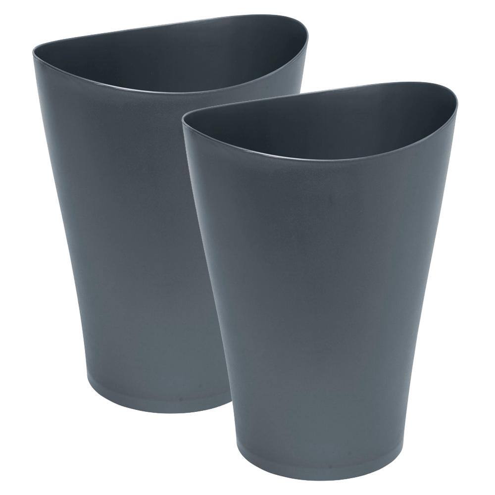 Rubbermaid Spa Works 9 Qt. Plastic Waste Basket in Metallic Blue (2-Pack) 2116757-2