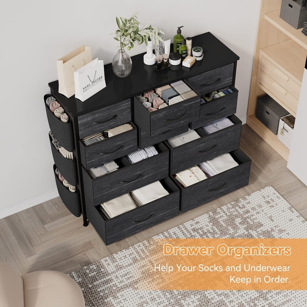 10 Drawer Dresser  Storage Organizer Unit with Fabric